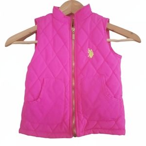 U.S. Polo Assn. Quilted Pink Vest Girls Sise 4T